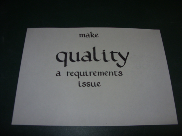 Make quality a requirements issue